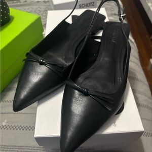 SCHUTZ Black Pointed Toe Slingback Heels size 9